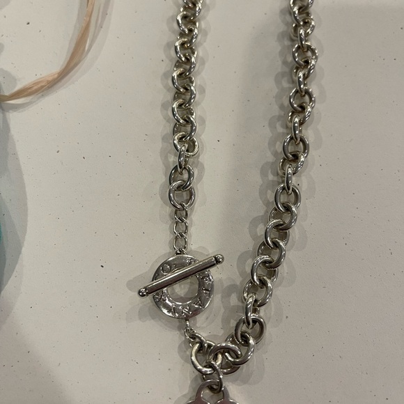 Tiffany & Co. Silver Toggle Heart Necklace with Signature Blue Pouch - Picture 3 of 6